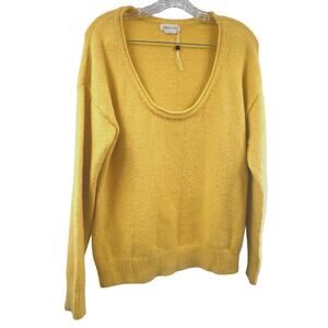 Lovers +‎ Friends Revolve Lemon Yellow Deep Scoop Sweater Sm -Wear Boho Chic